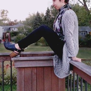 Black & White High-Low Cardigan